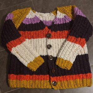 Free People Multicolor Chunky Knit Cardigan